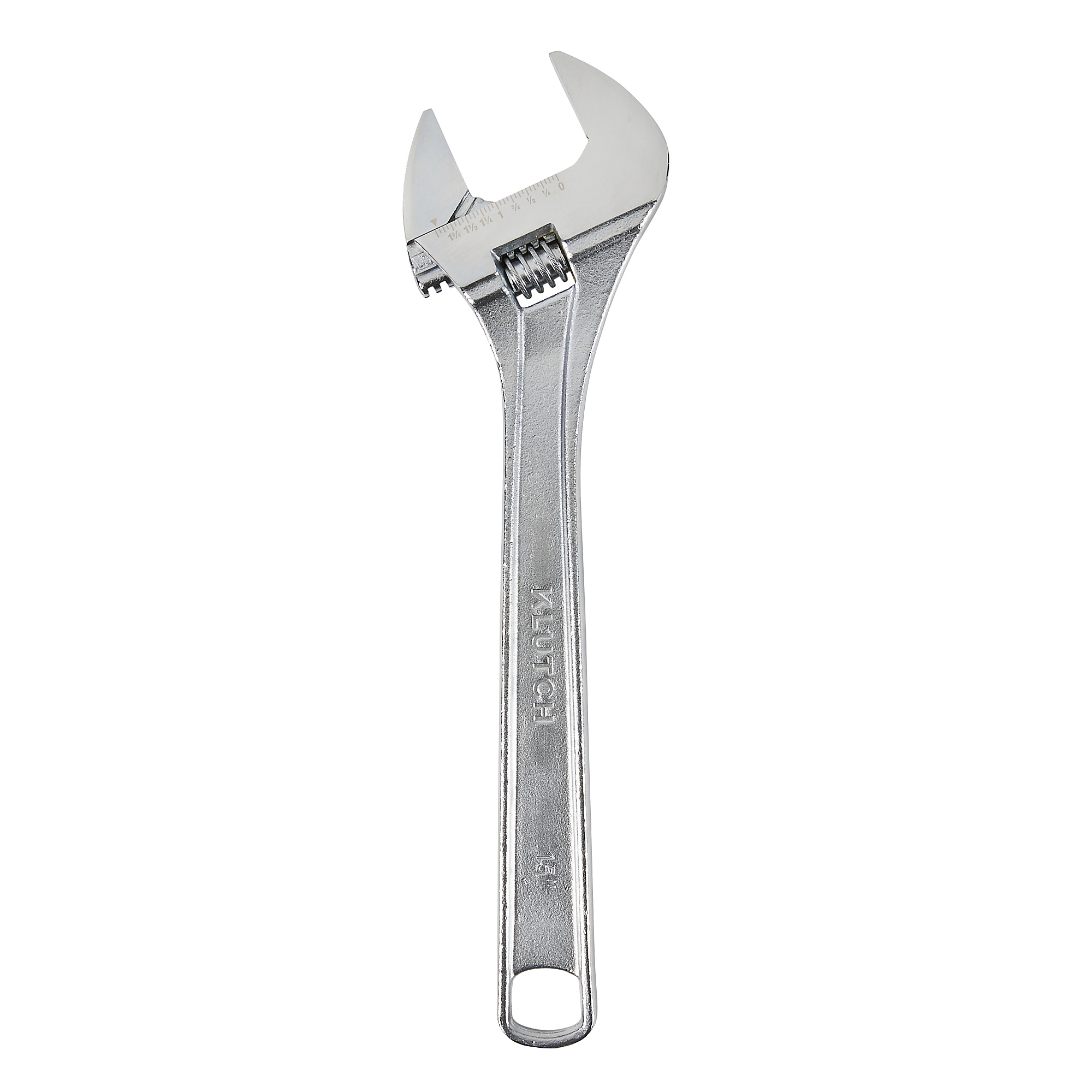 Klutch Adjustable Wrench, 15in., Chrome Plated
